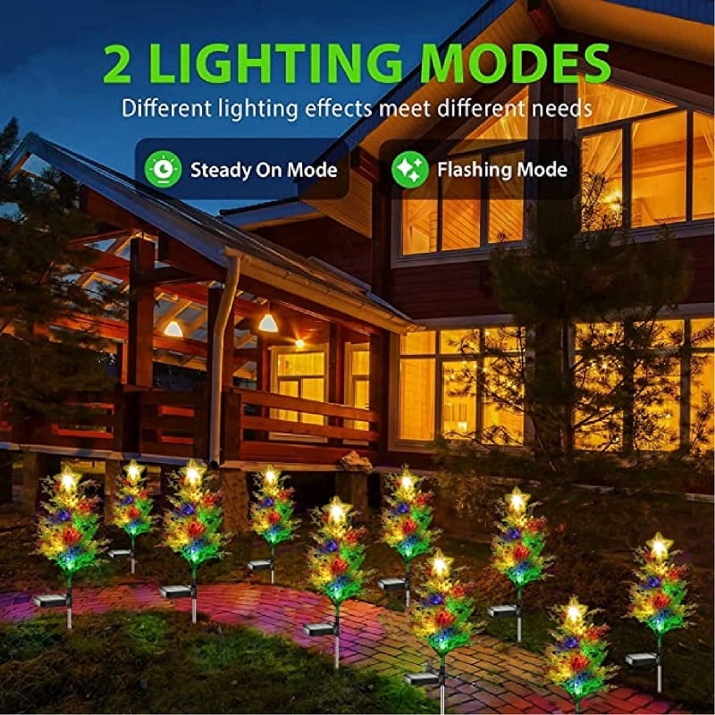 Solar Christmas LED Colored Pine and Cypress Tree Light