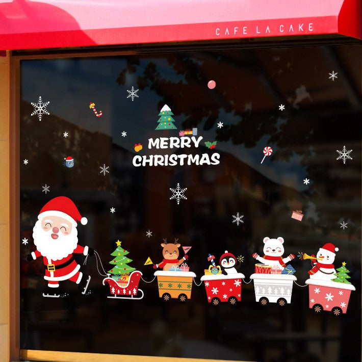 🔥4 Packs Christmas Window Clings Double-Sided Re-appliable Decoration🎅