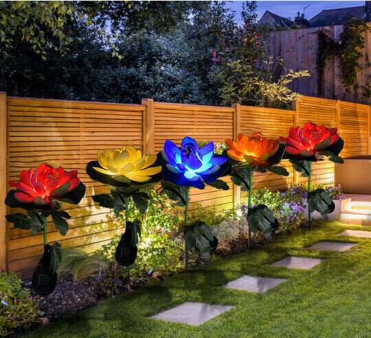 Chrysanthemum Solar Garden Stake LED