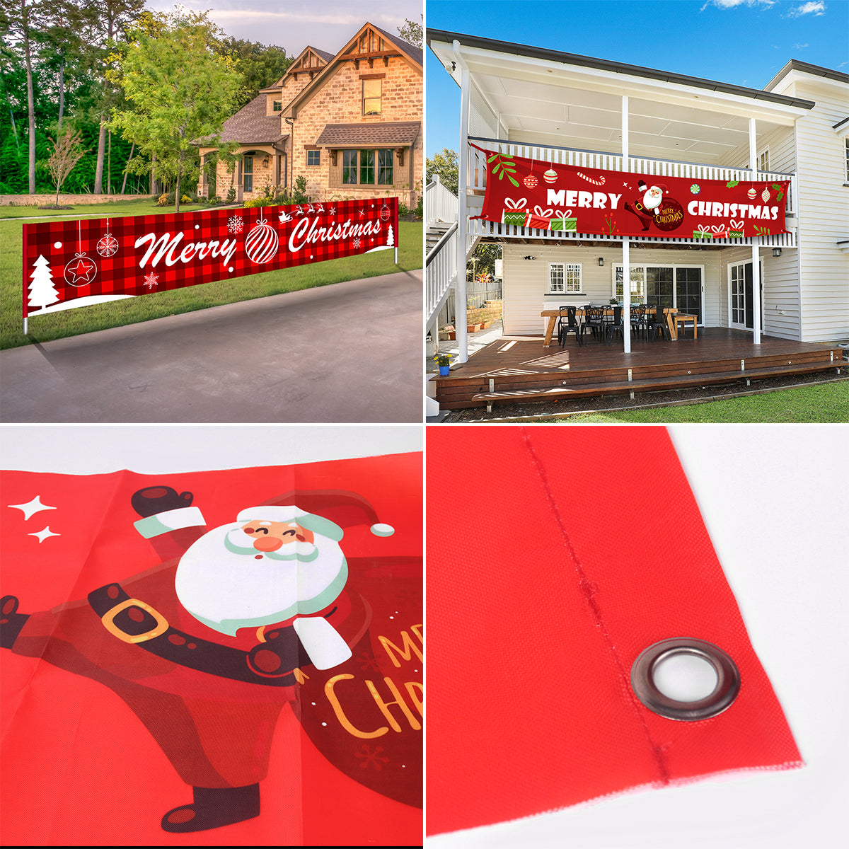 Christmas Outdoor Banner Flag Pulling