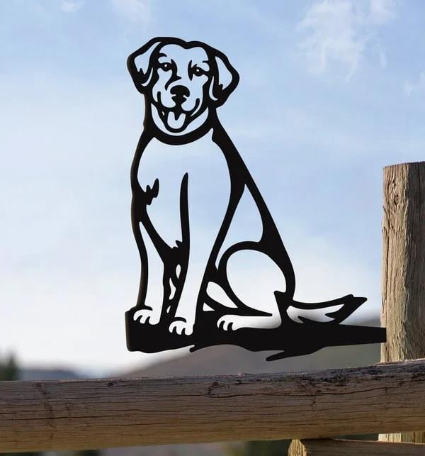 Metal Dog Silhouette Garden Decoration