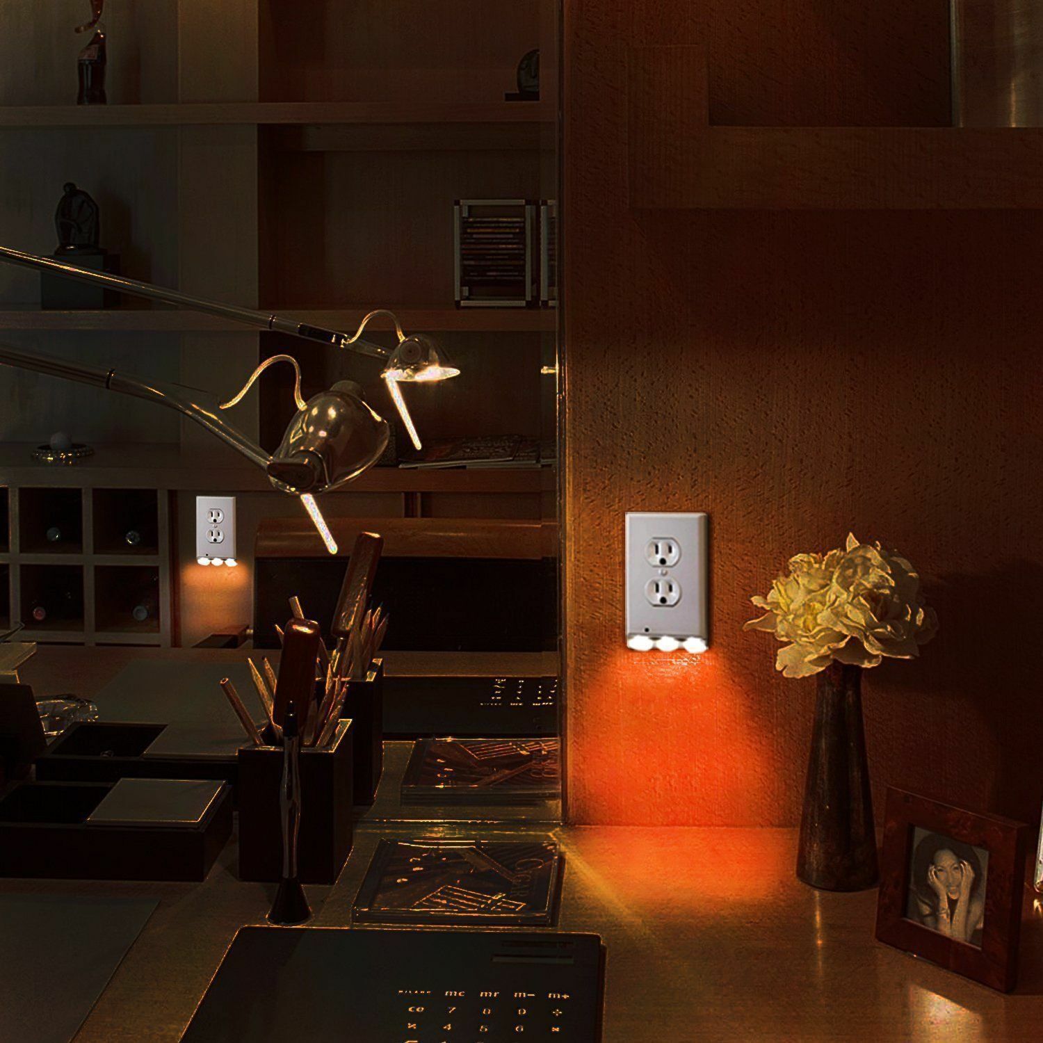 Outlet Wall Plate With LED Night Lights