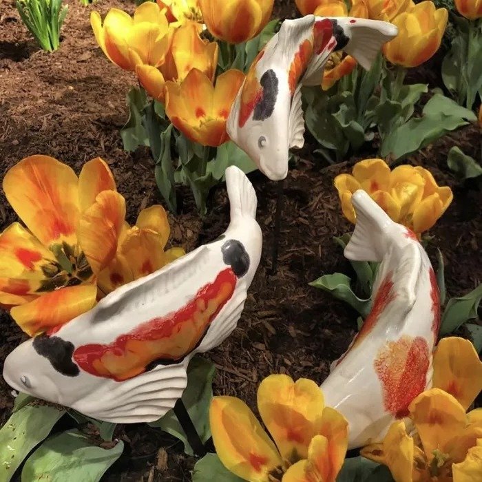 Ceramic Koi Set Garden/Home Decor