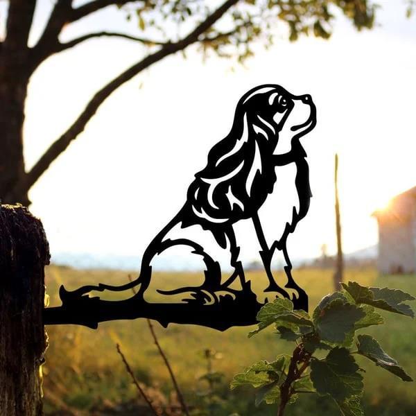 Metal Dog Silhouette Garden Decoration