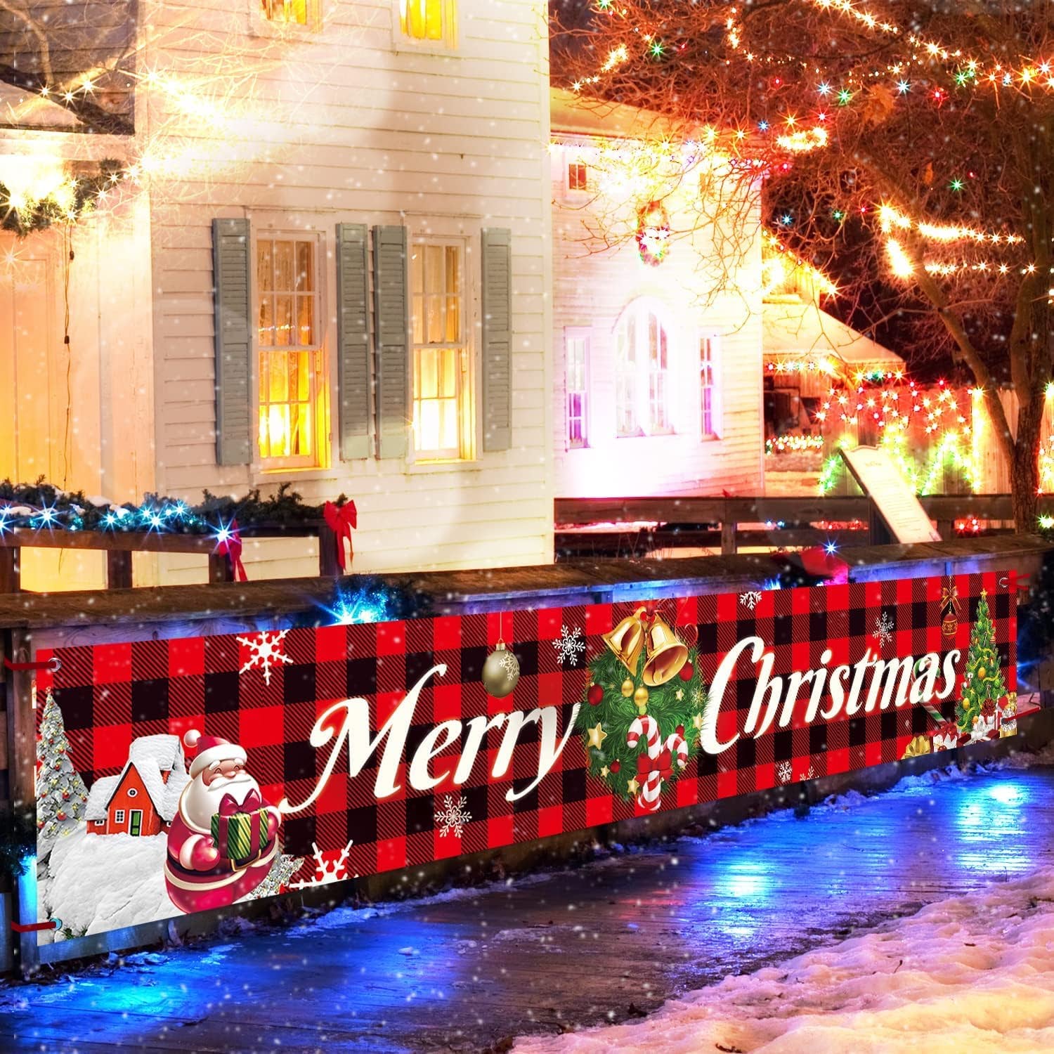 Christmas Outdoor Banner Flag Pulling