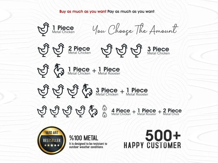 Chicken Yard Metal Art Decoration