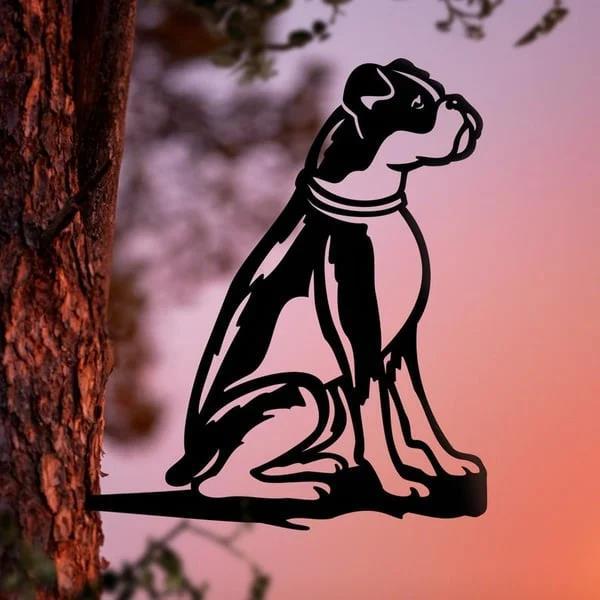Metal Dog Silhouette Garden Decoration
