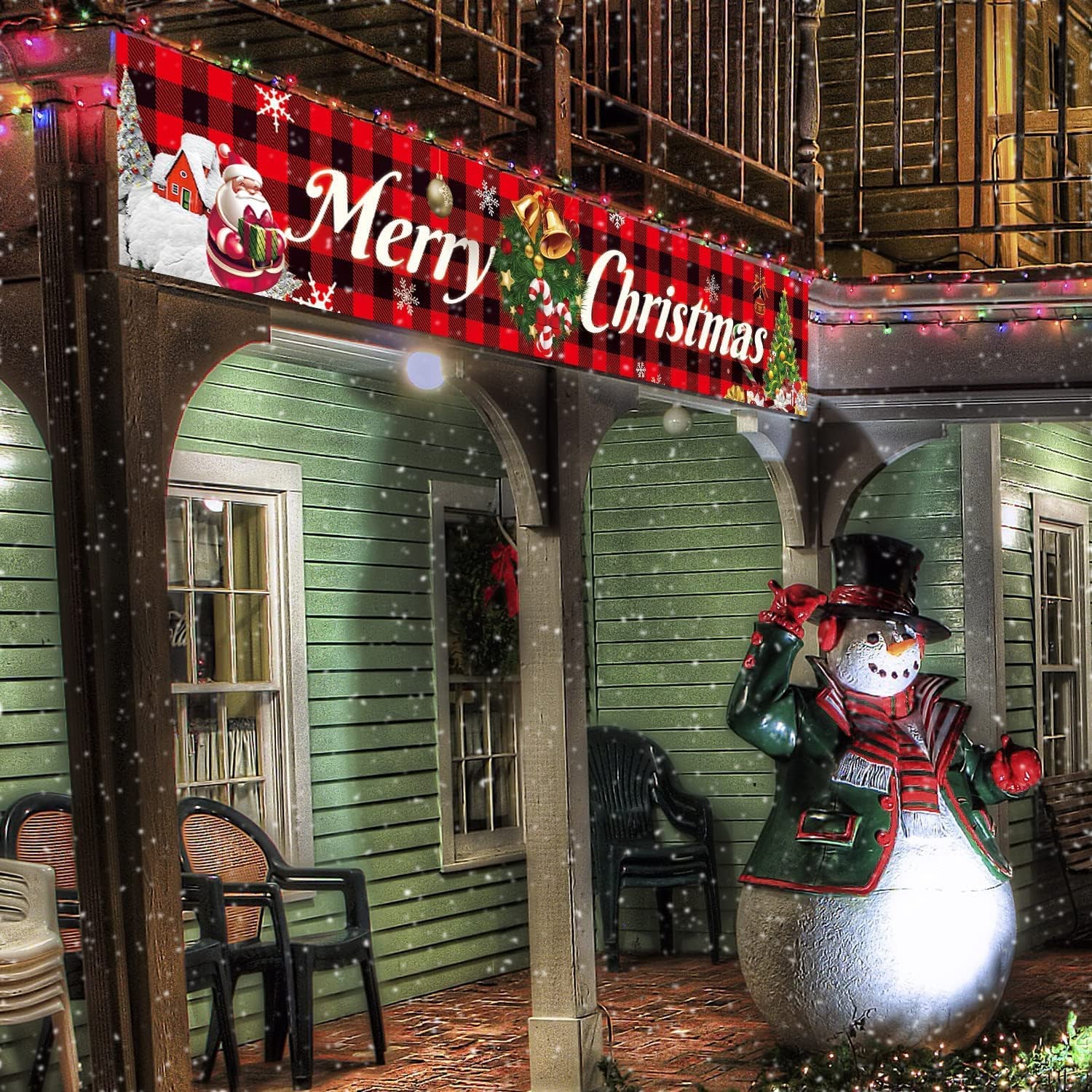 Christmas Outdoor Banner Flag Pulling