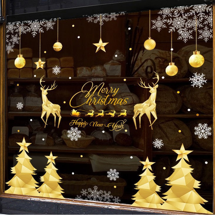 🔥4 Packs Christmas Window Clings Double-Sided Re-appliable Decoration🎅
