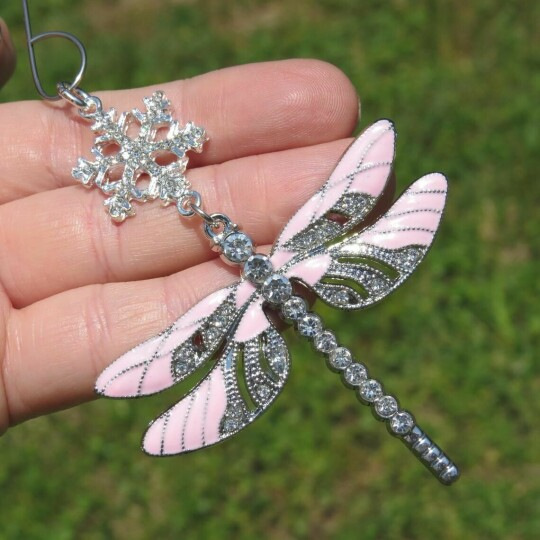 🧚Snowflake Dragonfly Glittering Ornament--Mirror Car Charm