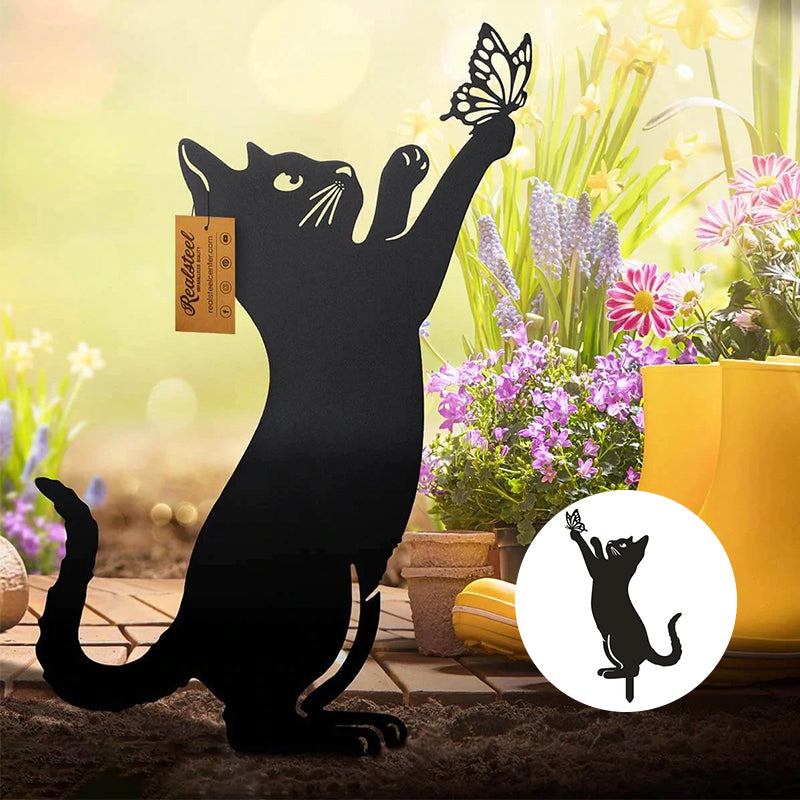 Metal Garden Cat Decoration