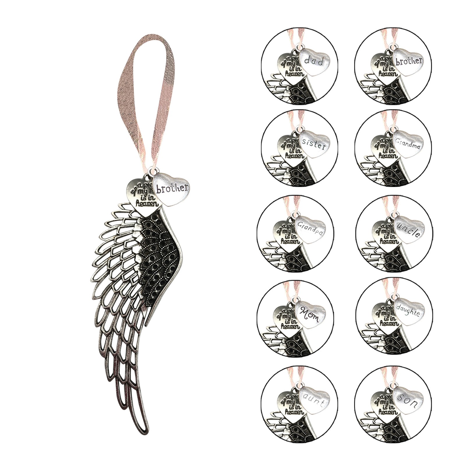 Christmas Ornaments Angel Wings, A Piece Of My Heart Is In Heaven Ornament, Sympathy Gift Memorial Gift