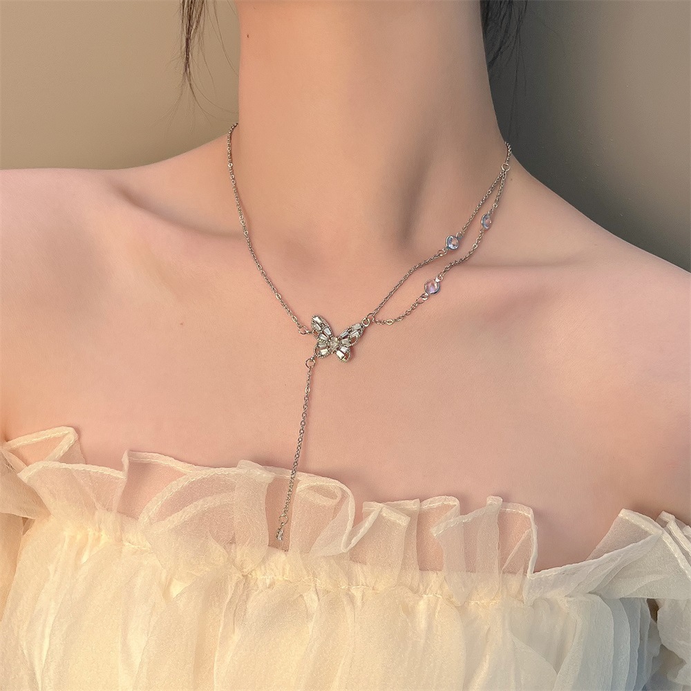 🦋Double Layer Butterfly Tassel Necklace-belovejewel.com
