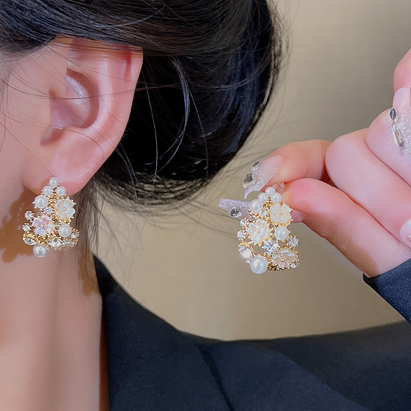 💐MOTHER'S DAY PRE-SALE💝- Openwork Pearl Flower Earrings-belovejewel.com