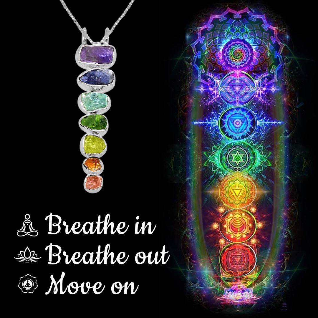 BREATHE IN BREATHE OUT MOVE ON CRYSTAL NECKLACE