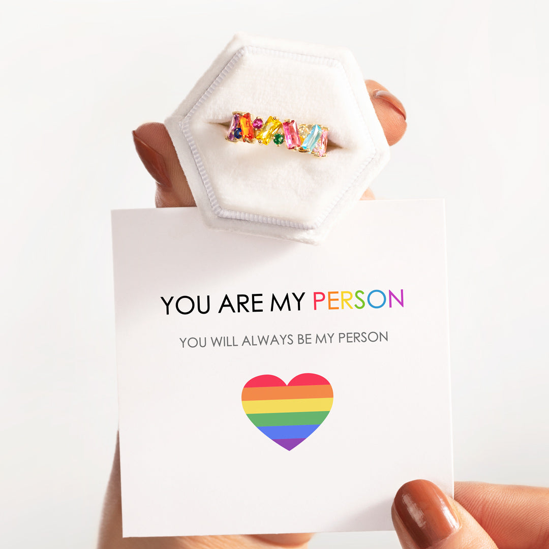 Rainbow Band Ring - You're My Person