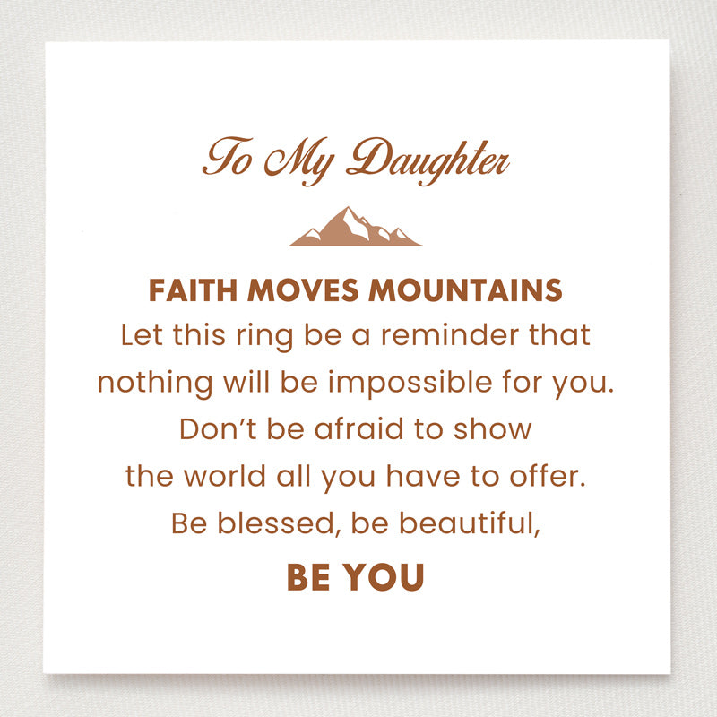 Daughter Faith Moves Mountains Pavé Mountain Ring