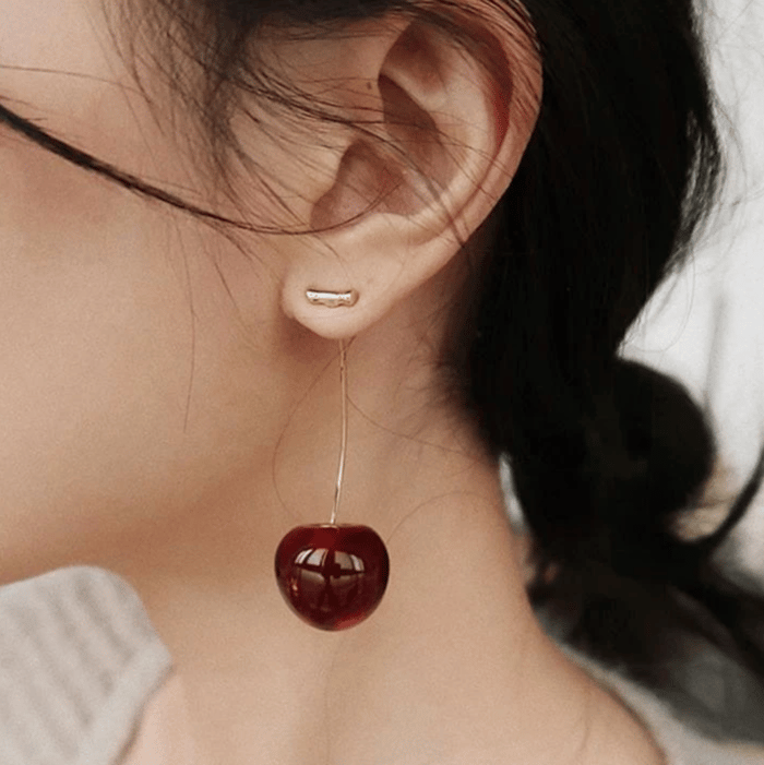 🍇Celia Rouge Cherry Earrings-belovejewel.com
