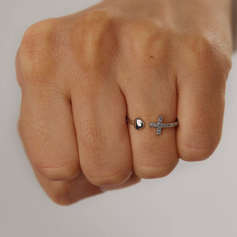 To My Daughter Pray Through It Heart And Cross Ring-belovejewel.com