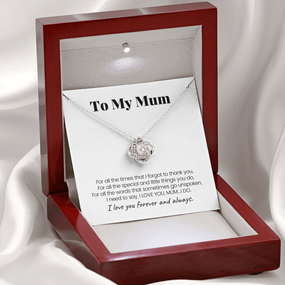 To Mum - Love Knot Necklace For Mum - I Love You Forever-belovejewel.com