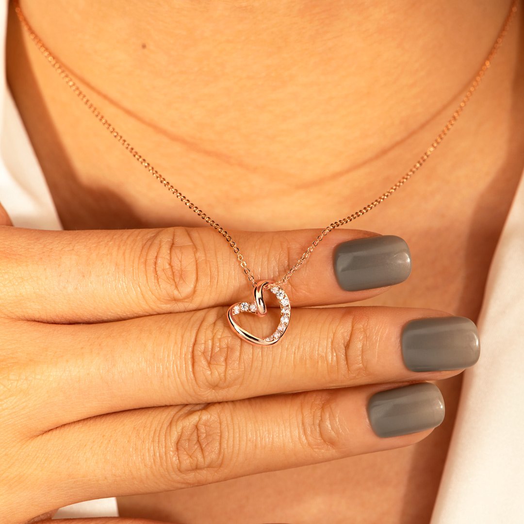 My Beautiful Granddaughter Twist Pave Heart Necklace-belovejewel.com