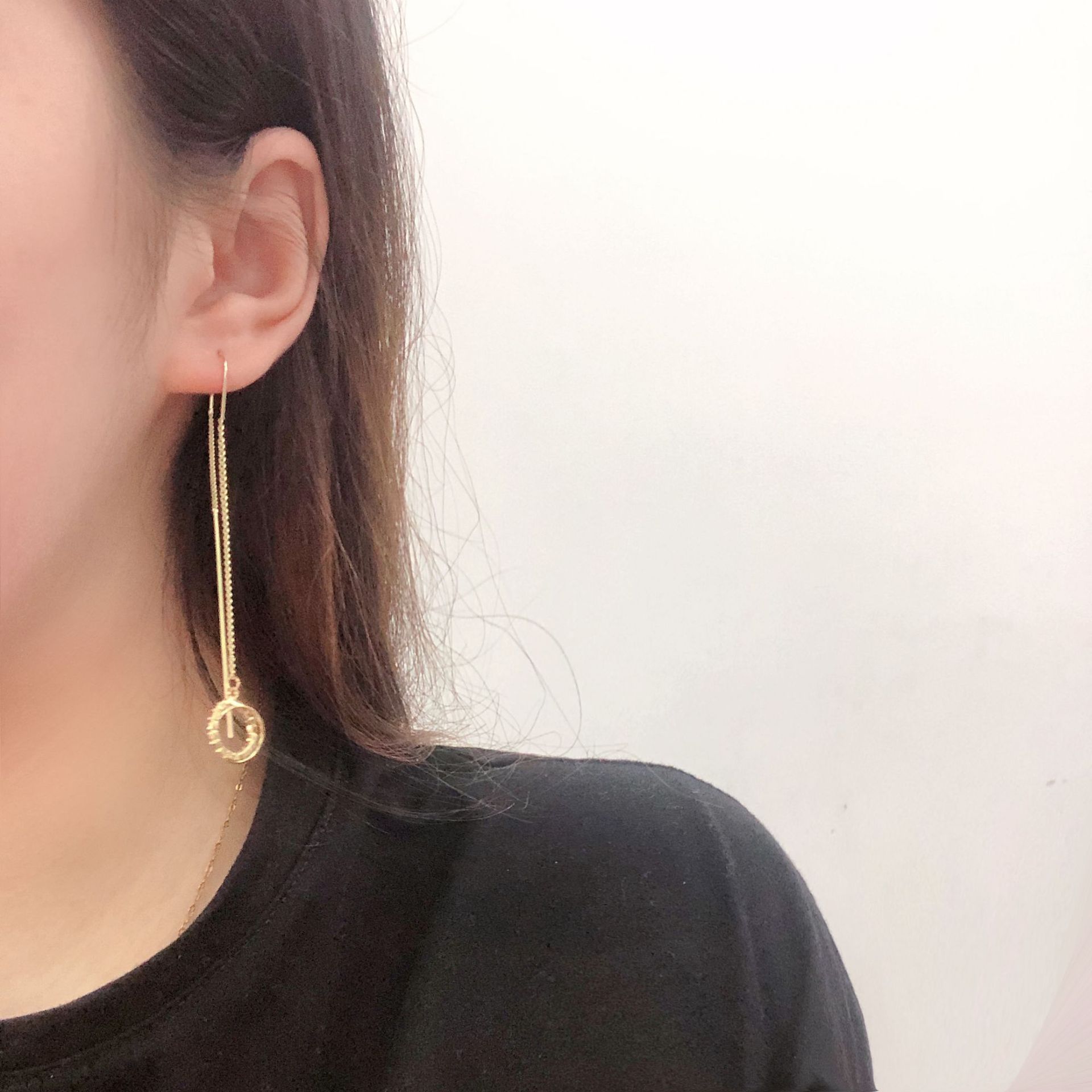 Tassel Threading Long Chain Earrings-belovejewel.com