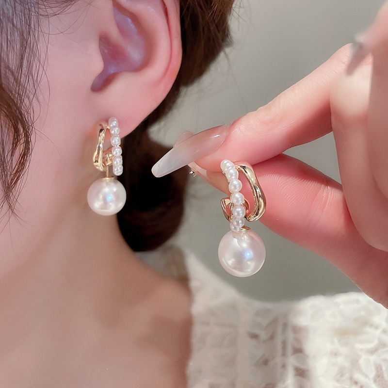 Two Wear Method Pearl Double Earrings-belovejewel.com