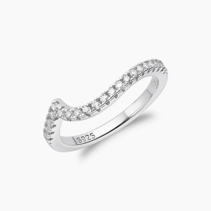 925 STERLING SILVER PAVÉ VAGUES RING-belovejewel.com