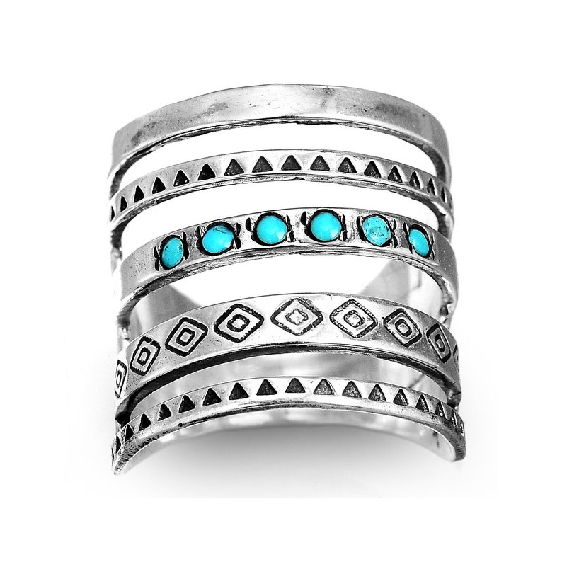 Bohemian Turquoise Engraved Ring-belovejewel.com