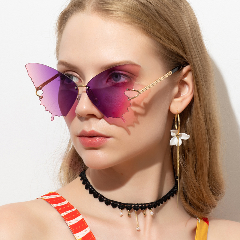 Gradient Color Butterfly Sunglasses-belovejewel.com