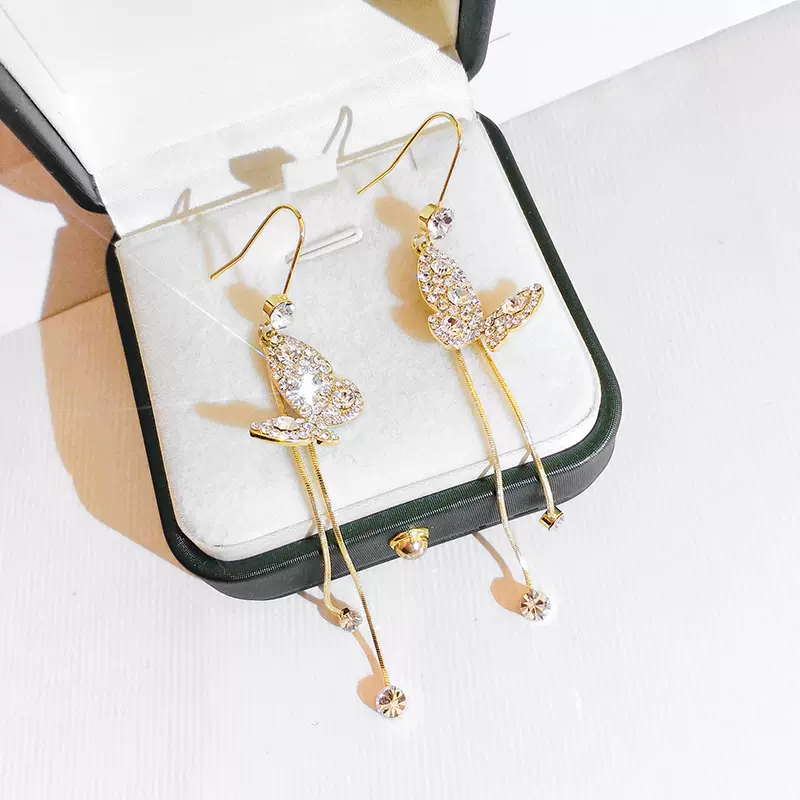💐MOTHER'S DAY PRE-SALE💝- Long Butterfly Tassel Zirconia Earrings