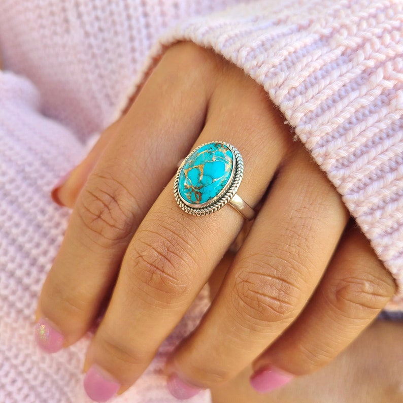Gorgeous Boho Turquoise Ring-belovejewel.com
