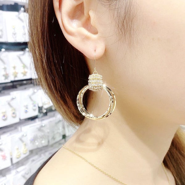 💫SPARKLING CIRCLE EARRINGS-belovejewel.com