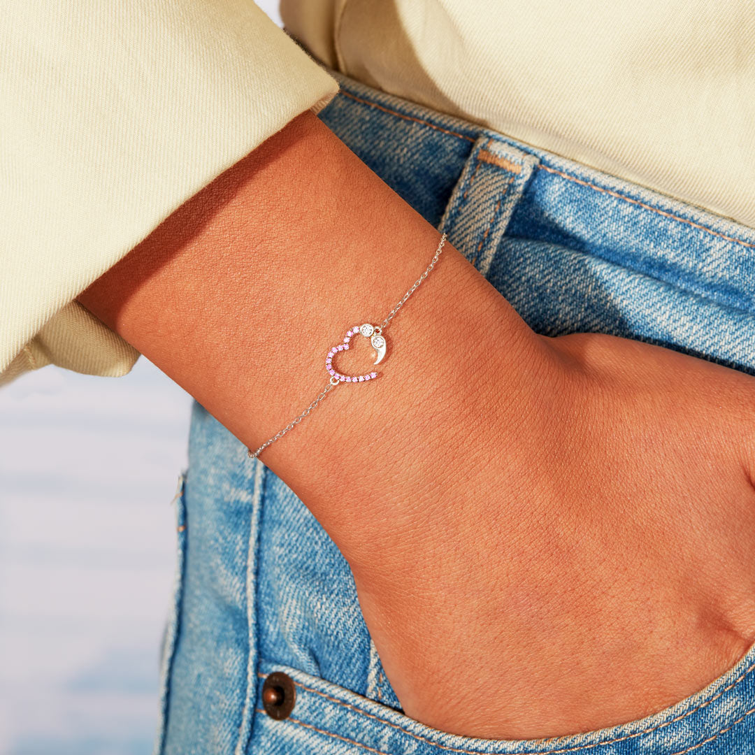 And So She Goes On Heart Semicolon Bracelet-belovejewel.com