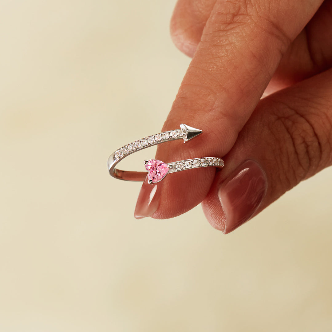Your Heart Knows The Way Arrow & Heart Ring-belovejewel.com