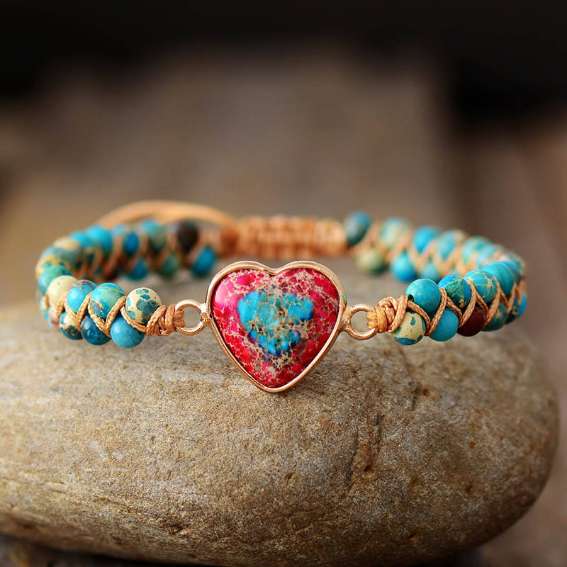 PASSIONATE HEART JASPER BRACELET-belovejewel.com