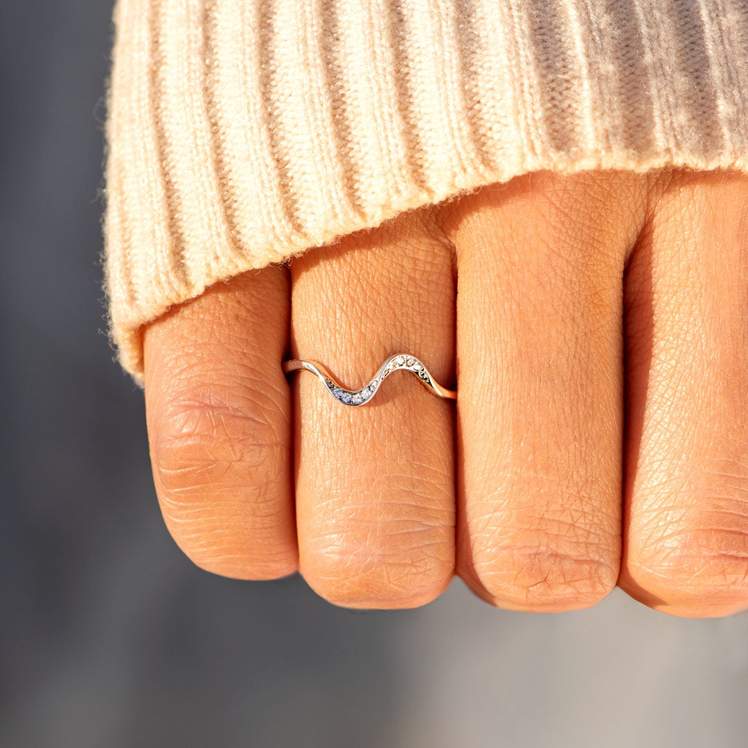To My Wife Highs And Lows Minimalist Wave Ring-belovejewel.com