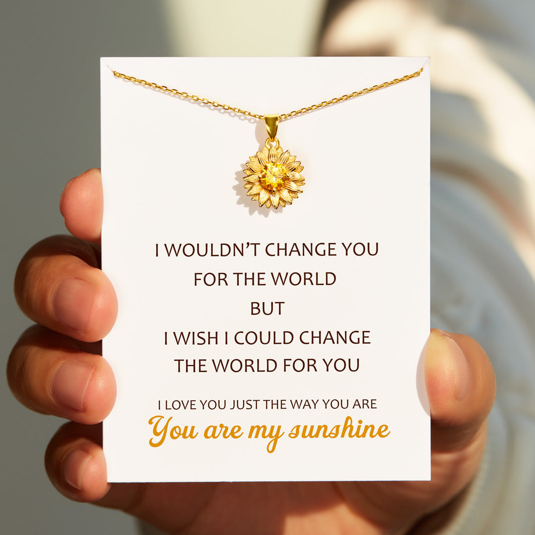 I Would Change The World For You Sunflower Necklace S925-belovejewel.com