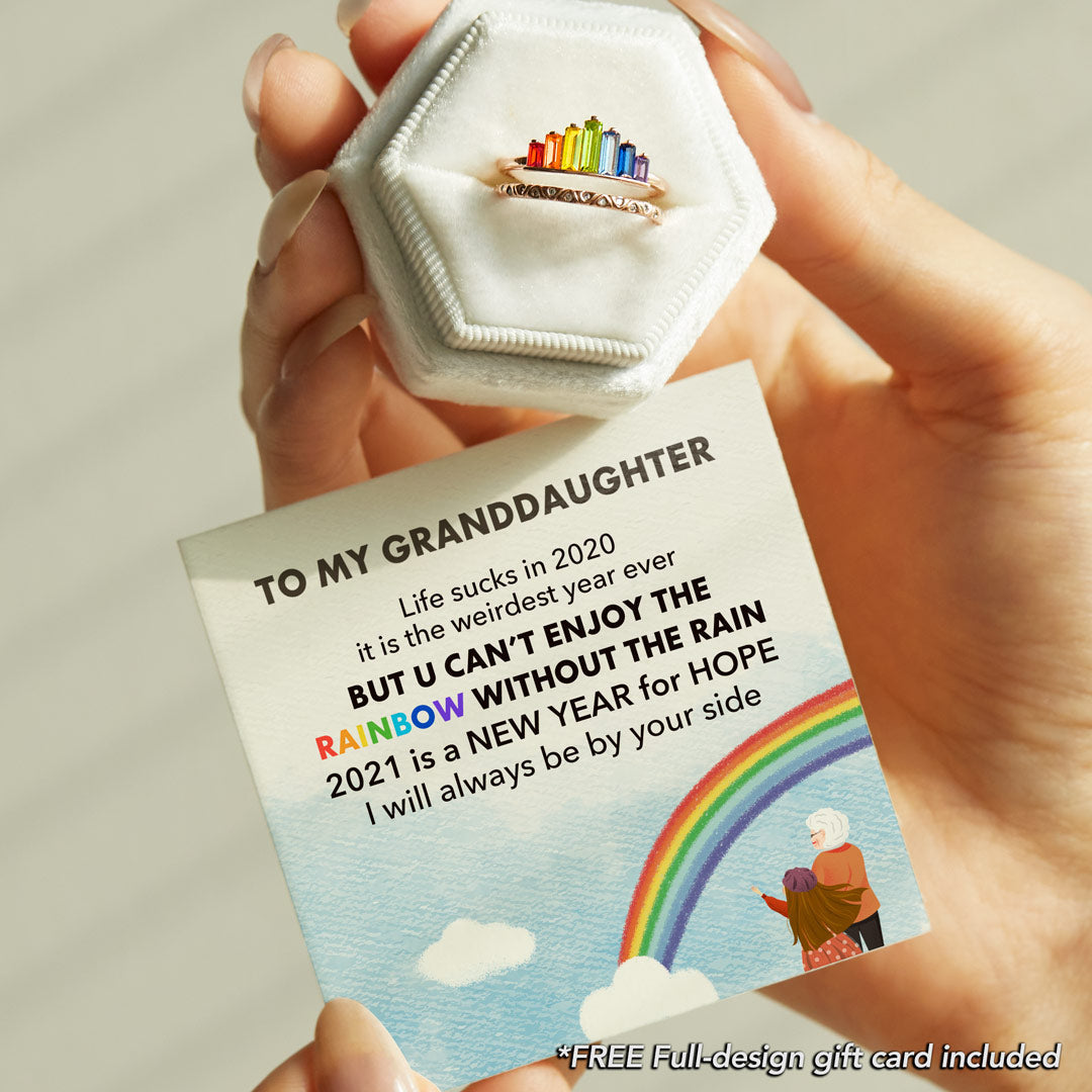 Granddaughter Rainbow Ring-belovejewel.com