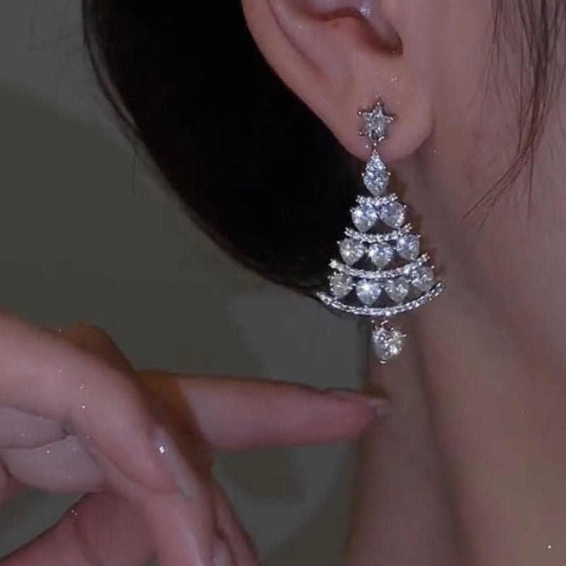 Christmas Tree Stud Earrings-belovejewel.com