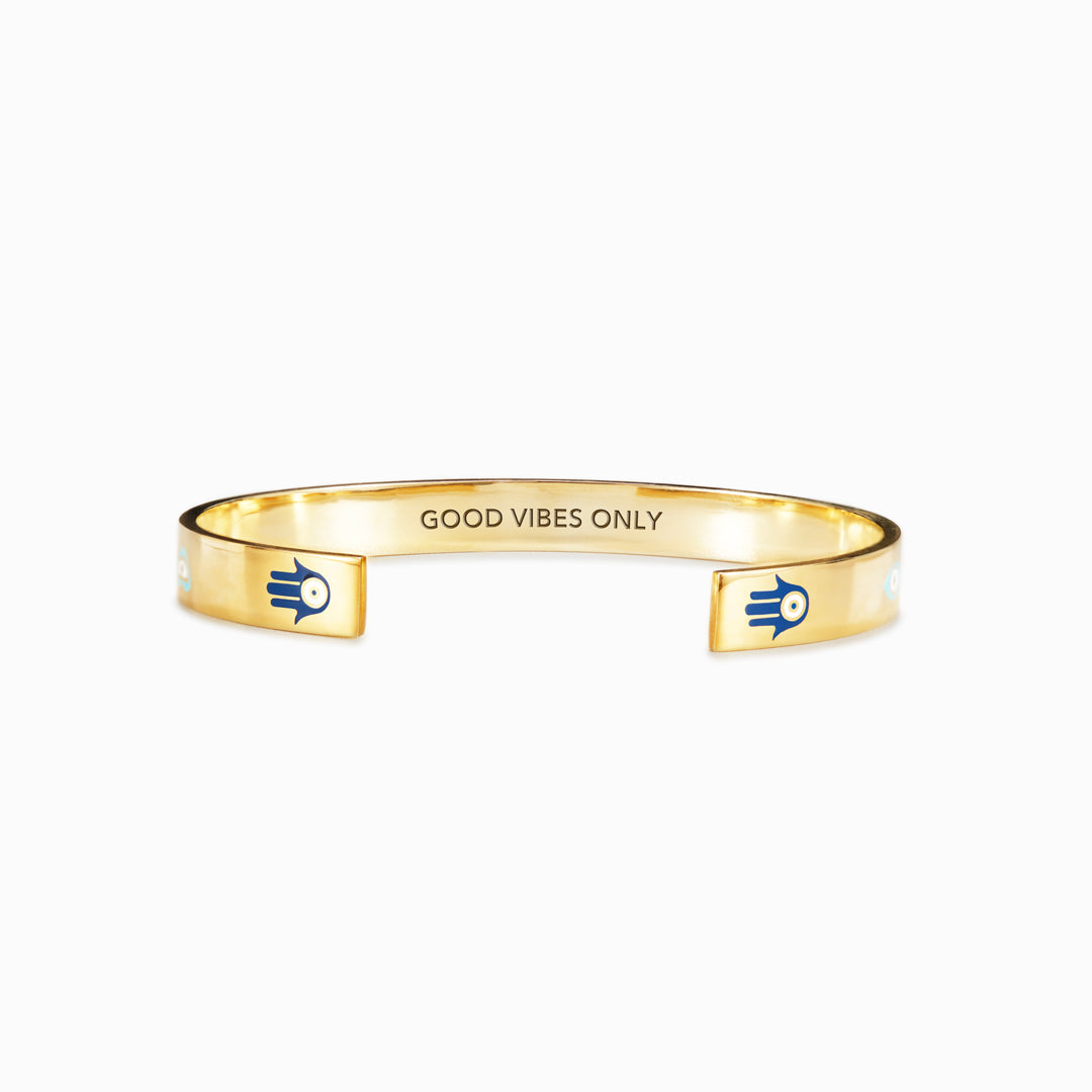 Good Vibes Only Hamsa Bangle