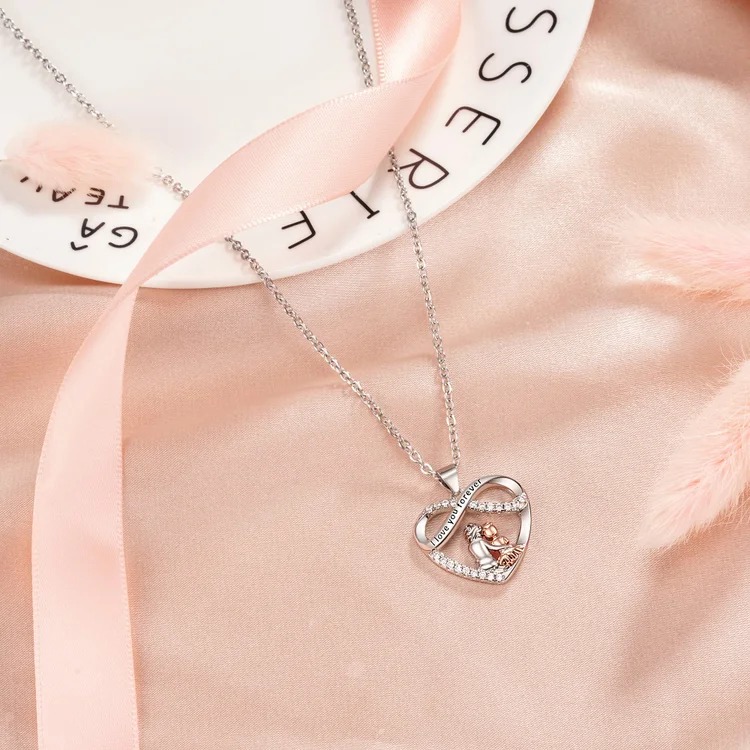🌊Summer Hot Sale✨For Granddaughter - I Love You Forever Heart Necklace-belovejewel.com