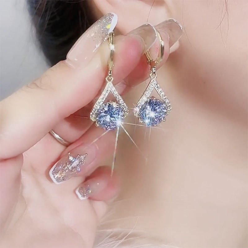 Super Sparkling Diamond Geometric Earrings