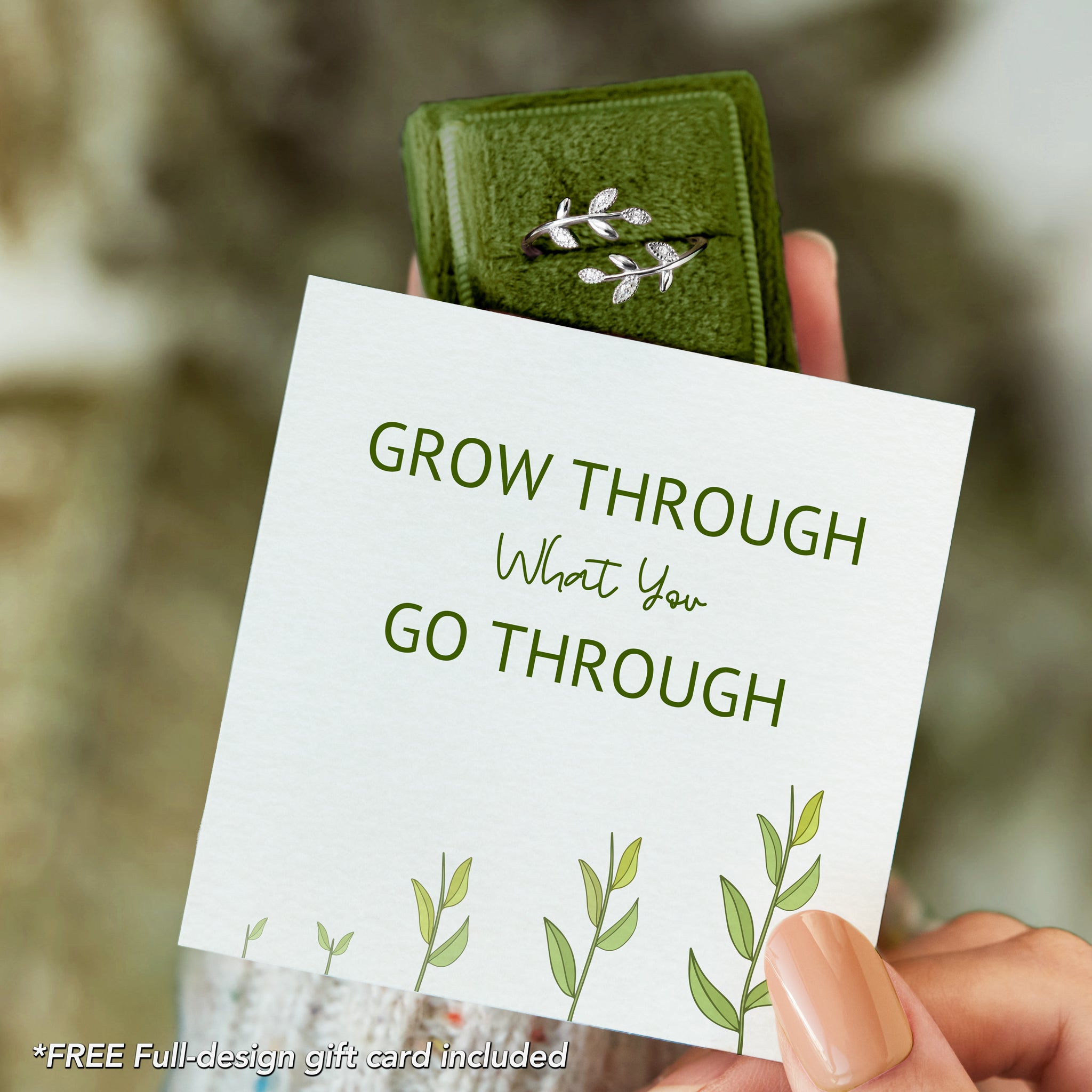Leaf Rings S925-Grow Through What You Go Through