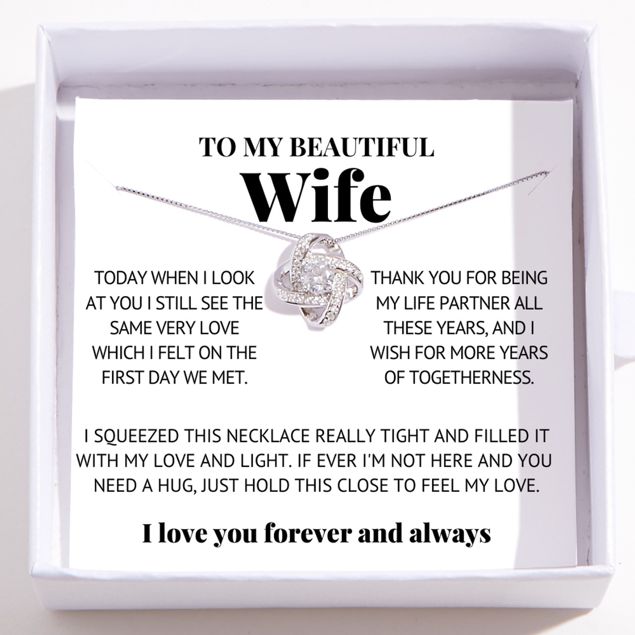  To My Wife - Love Knot Necklace - To More Years Together