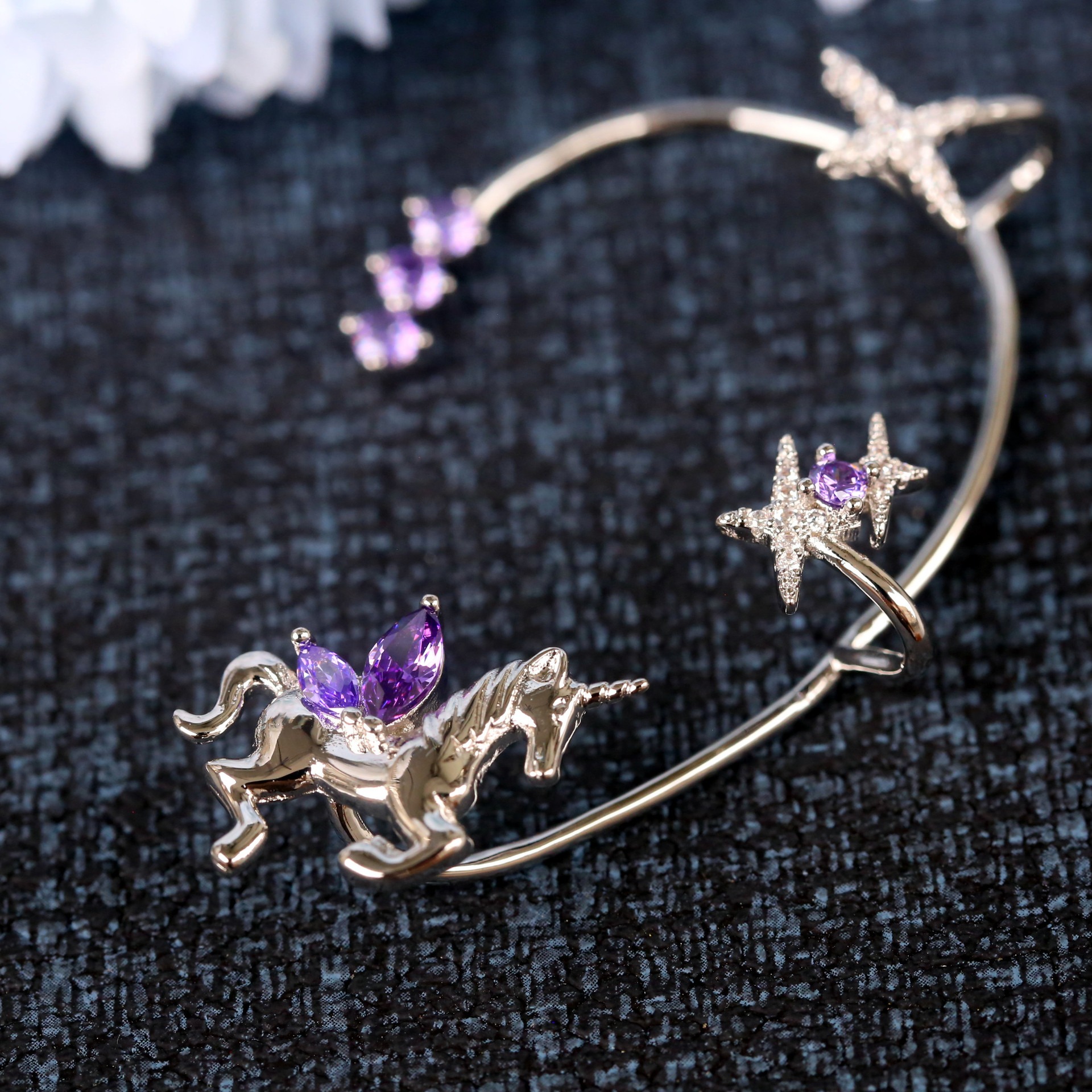 🌊Summer Hot Sale✨Fairy Non-piercing Stellar Unicorn Ear Cuffs-belovejewel.com