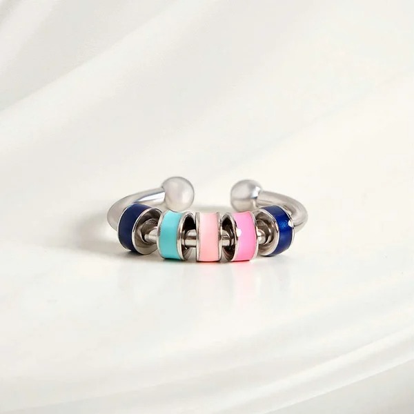 Anxiety Relieving Enamel Fidget Ring-belovejewel.com