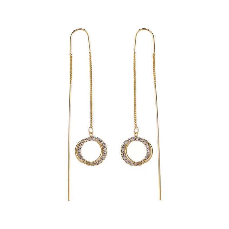 Tassel Threading Long Chain Earrings-belovejewel.com