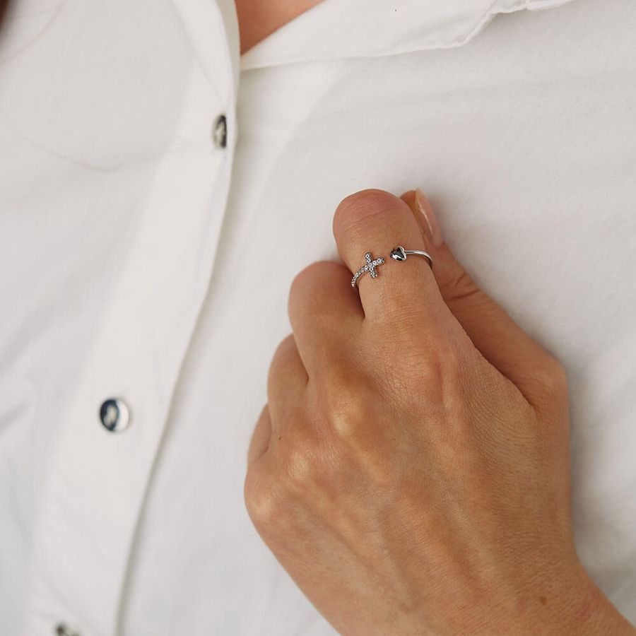 To My Daughter Pray Through It Heart And Cross Ring-belovejewel.com