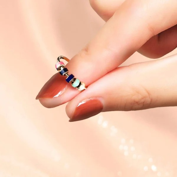Anxiety Relieving Enamel Fidget Ring-belovejewel.com